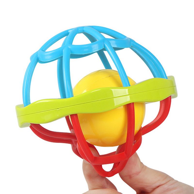 7pcs Baby Rattles Toys Set Infant Grab Shake Rattle Plastic Bells Bite The Soft Rubber Ball Shaking and Teether Toys Early Development Toy
