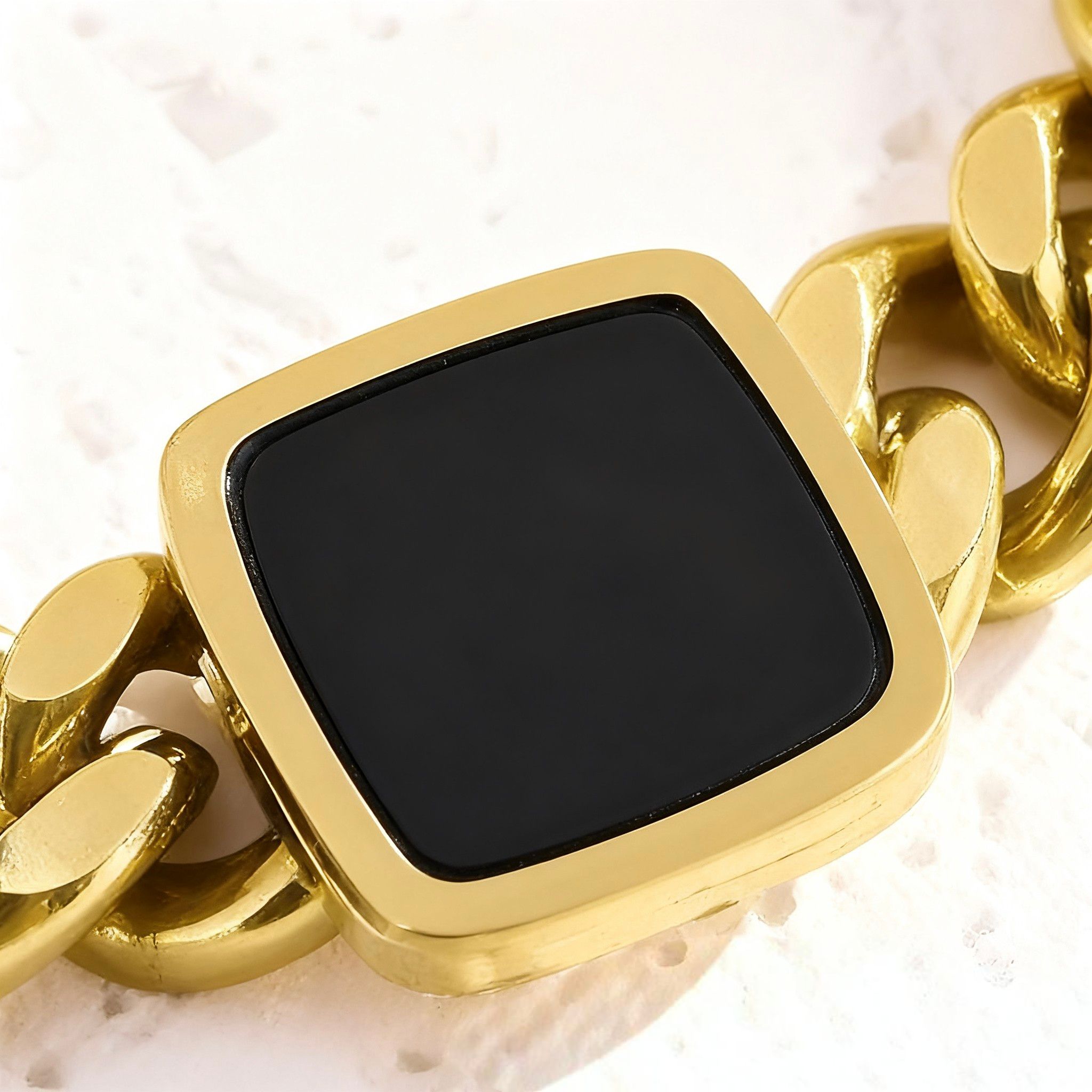 Jewelry Bracelet Exquisite Diamond Thick Titanium Steel Gold Bracelet Not Easy to Rust with Extended Chain Black Gold Cube Cuban Chain Light Luxury Versatile Fashion Water Diamond Bracelet