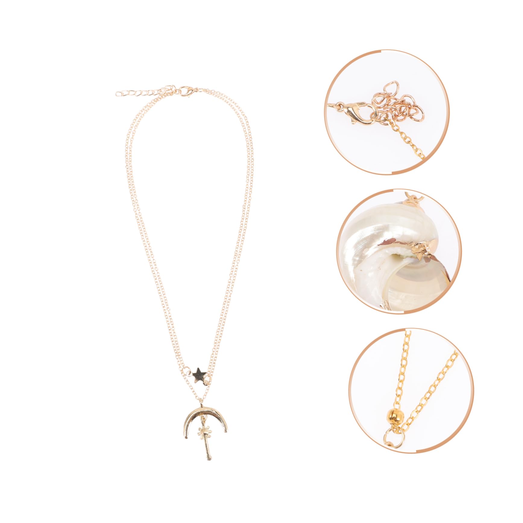 Two layer Women's Necklace Star Moon Sun Pendant Necklace Sending Birthday Gifts To Girlfriend Wife Banquet Gifts