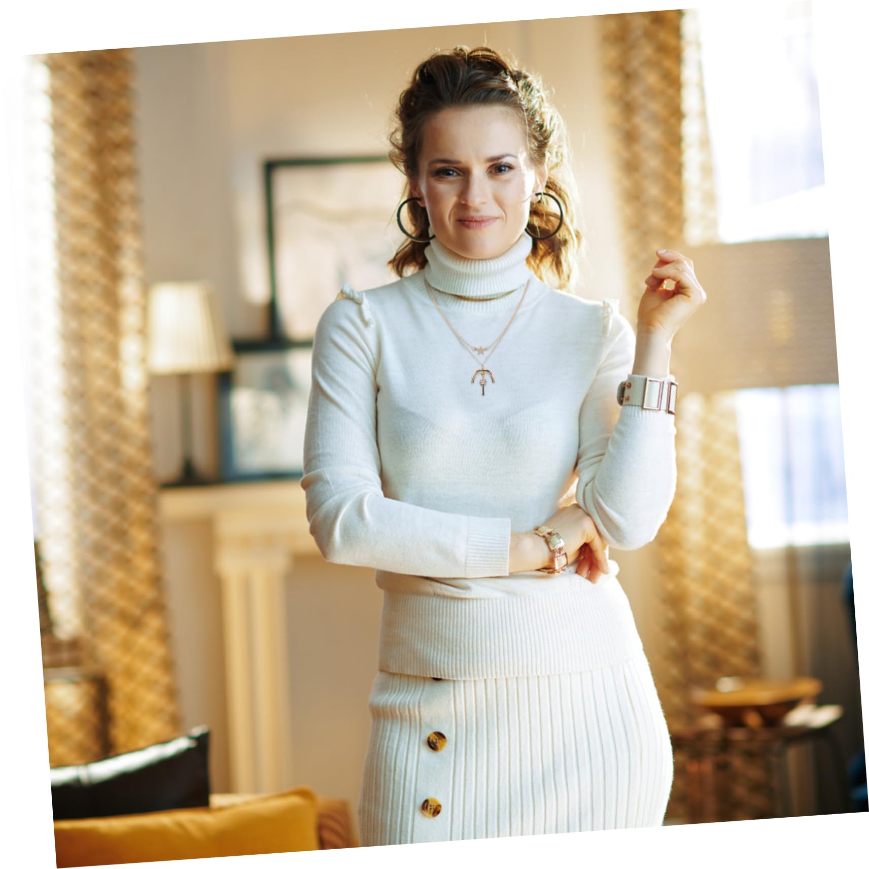 Two layer Women's Necklace Star Moon Sun Pendant Necklace Sending Birthday Gifts To Girlfriend Wife Banquet Gifts