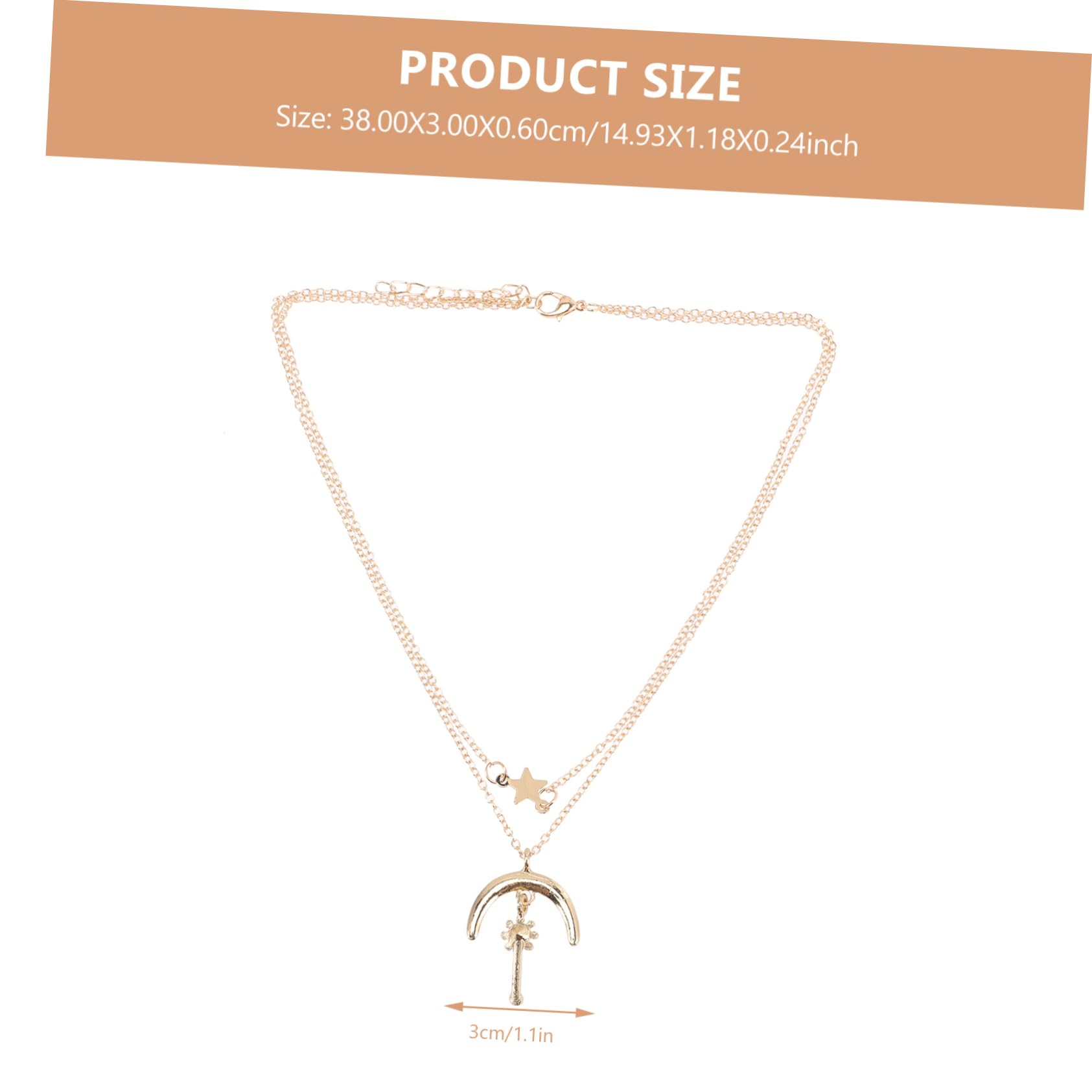Two layer Women's Necklace Star Moon Sun Pendant Necklace Sending Birthday Gifts To Girlfriend Wife Banquet Gifts