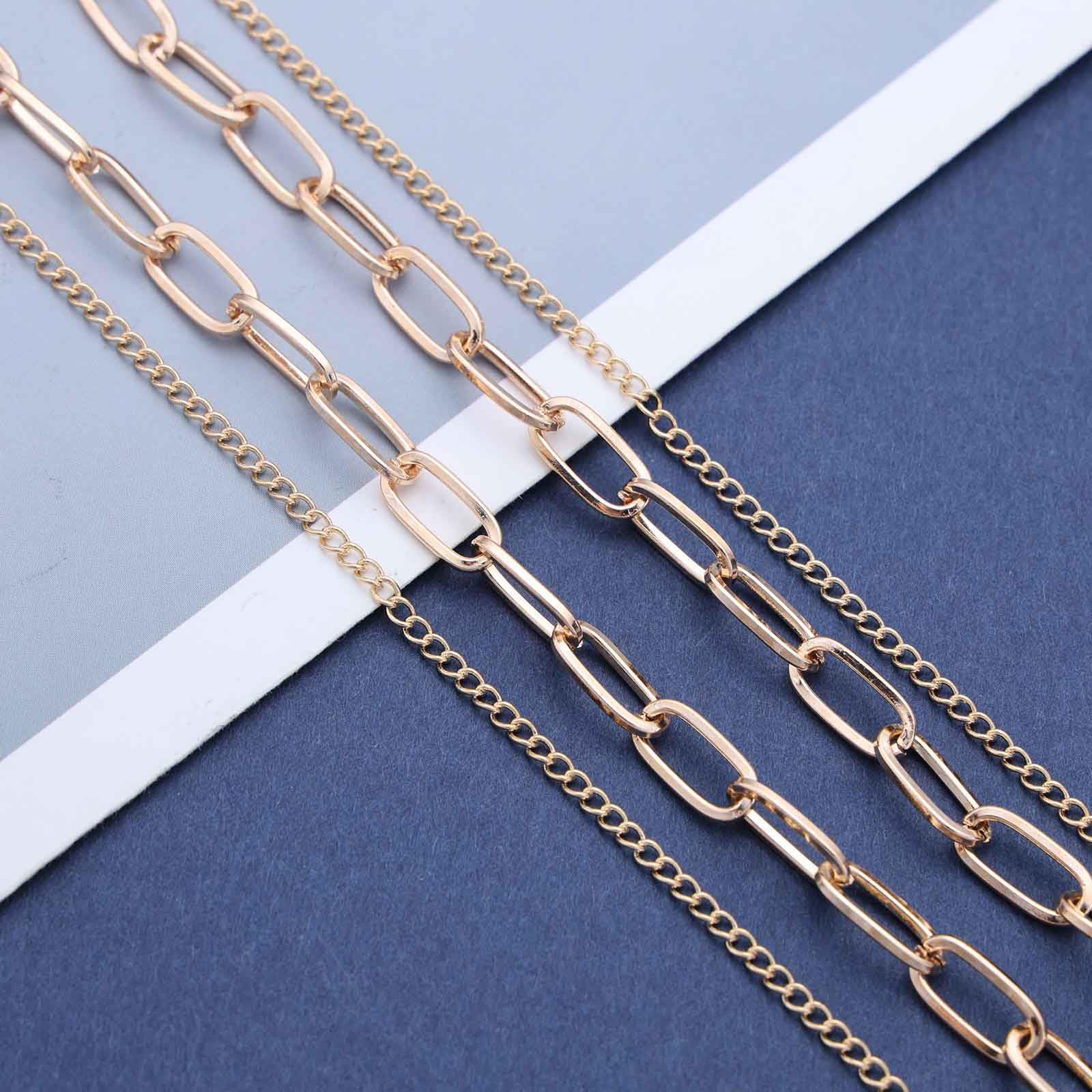 2 Layered Heart Pendant Necklace Gold Plated Paperclip And Cable Chain Stacked Choker For Women Dainty Layering Jewelry For Daily Dating Party And Casual Wear