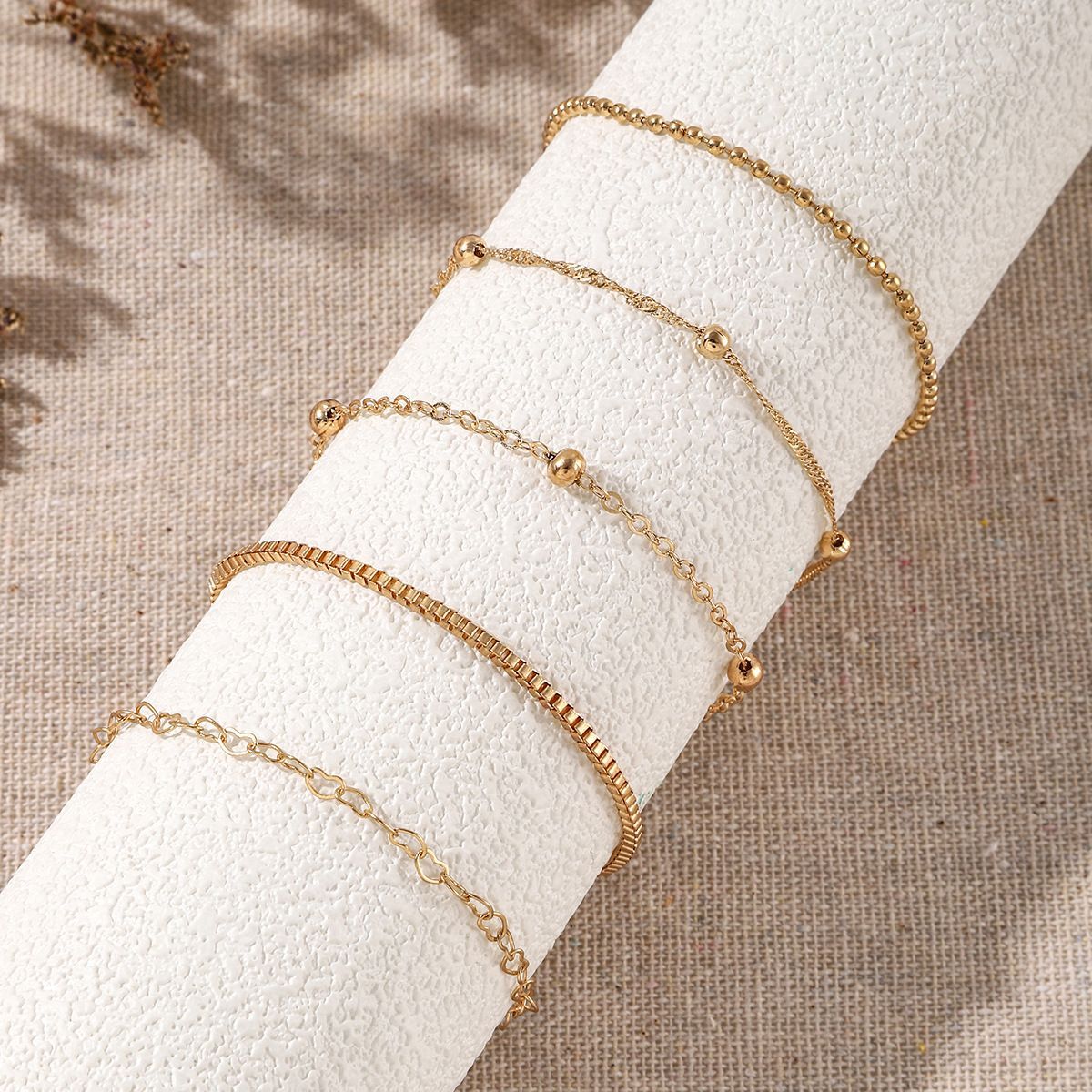 5PCS Bracelet Set Bracelet Women's Retro Love Bracelet Love Bracelet Gold Bracelet Jewelry Accessories Gift For Girlfriend And Lover