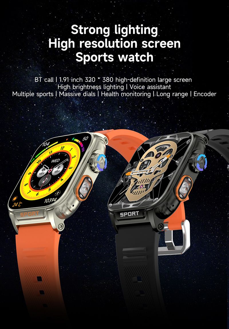 Utarudi GS88 Smart Watch Strap Full Touch Screen 1.91'' IPS Sports Fitness Watch IP68 Waterproof Sport Watch Bluetooth Smart Watch