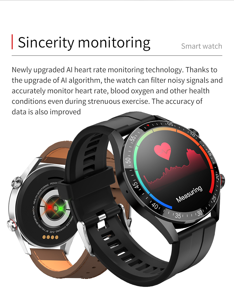 Utarudi H5 Smart Watch IP68 Waterproof 1.43''Full Touch HD Screen Sports Fitness Watch IP68 Waterproof Bluetooth Smart Watch