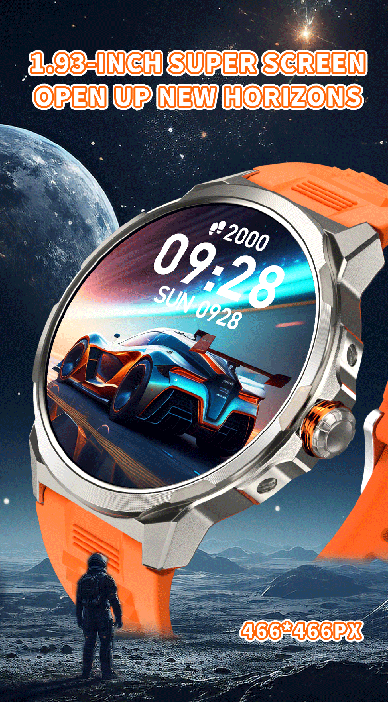 Utarudi GS99 15 Days Work Time Smart Watch IP68 3*Straps 1.93'' HD AMOLED Full Touch Screen Sports Fitness Watch IP68 Waterproof Bluetooth Smart Watch