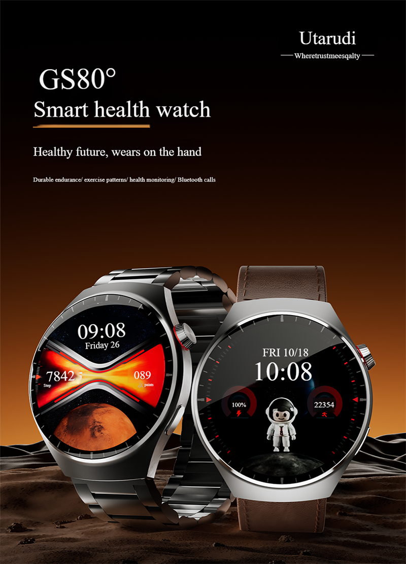 Utarudi GS80 1.53‘’ IP67 Waterproof Smart Watch 3*Straps Full Touch Screen Sports Fitness Watch IP68 Waterproof Bluetooth Smart Watch