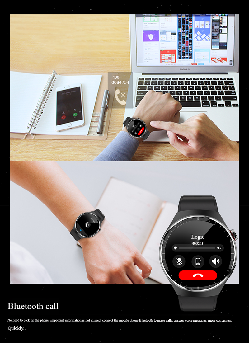 Utarudi GS80 1.53‘’ IP67 Waterproof Smart Watch 3*Straps Full Touch Screen Sports Fitness Watch IP68 Waterproof Bluetooth Smart Watch