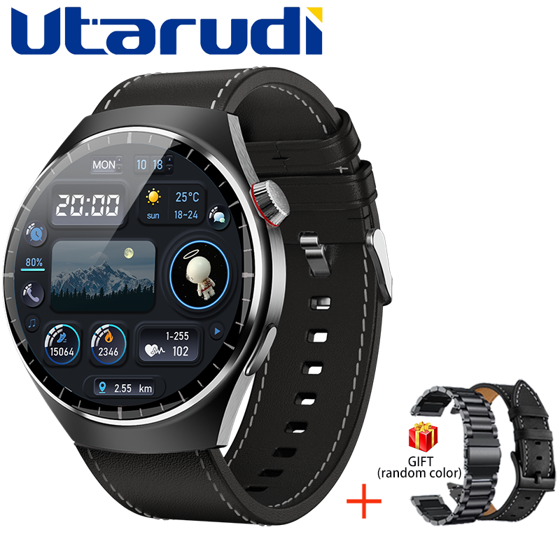 Utarudi GS80 1.53‘’ 7 Days Battery Life 3 Watchbands HD Curved screen IP67 Waterproof Smart Watch 3*Straps Full Touch Screen Sports Fitness Watch Bluetooth Smart Watch