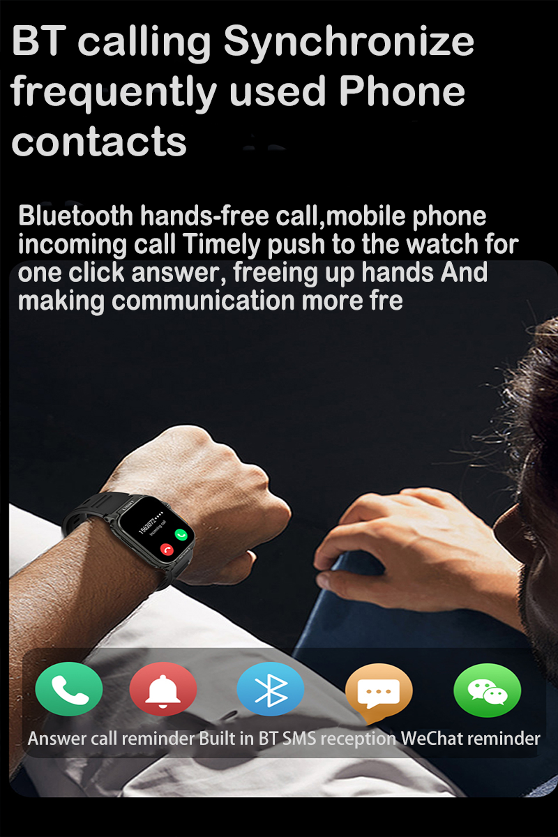 Utarudi GS88 Smart Watch Strap Full Touch Screen 1.91'' IPS Sports Fitness Watch IP68 Waterproof Sport Watch Bluetooth Smart Watch