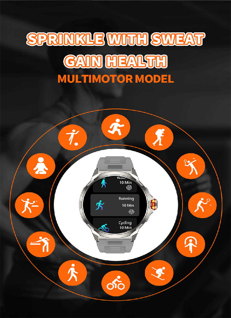 Utarudi GS99 15 Days Work Time Trajectory Of Motion Smart Watch IP68 3*Straps 1.93'' HD AMOLED Full Touch Screen Sports Fitness Watch IP68 Waterproof  Big Watch For BossBluetooth Smart Watch