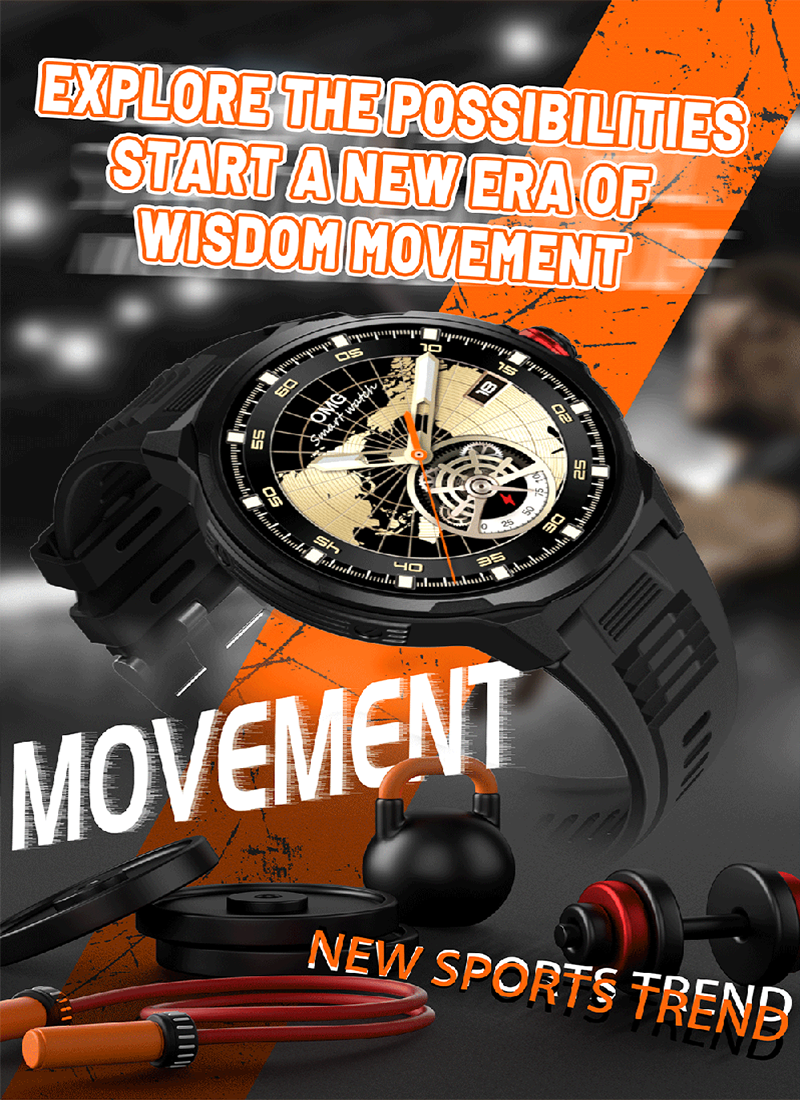 Utarudi GS99 15 Days Work Time Trajectory Of Motion Smart Watch IP68 3*Straps 1.93'' HD AMOLED Full Touch Screen Sports Fitness Watch IP68 Waterproof  Big Watch For BossBluetooth Smart Watch