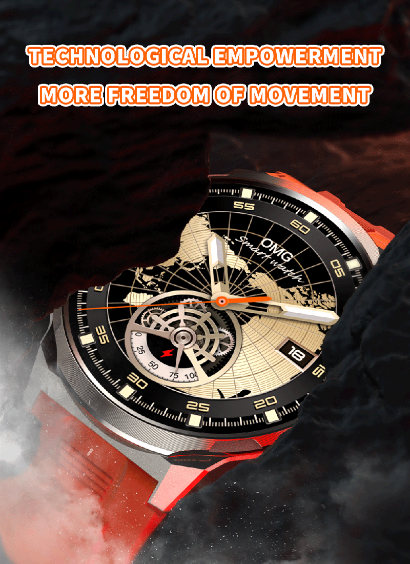 Utarudi GS99 15 Days Work Time Trajectory Of Motion Smart Watch IP68 3*Straps 1.93'' HD AMOLED Full Touch Screen Sports Fitness Watch IP68 Waterproof  Big Watch For BossBluetooth Smart Watch