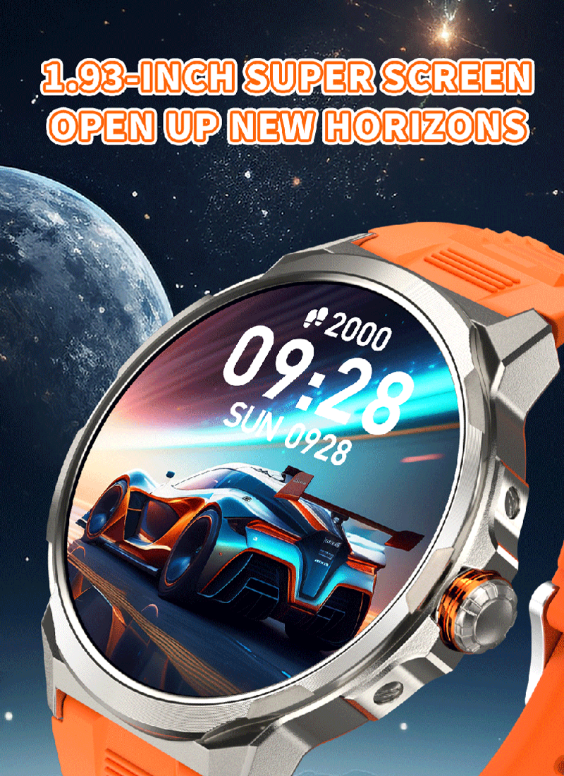 Utarudi GS99 15 Days Work Time Trajectory Of Motion Smart Watch IP68 3*Straps 1.93'' HD AMOLED Full Touch Screen Sports Fitness Watch IP68 Waterproof  Big Watch For BossBluetooth Smart Watch