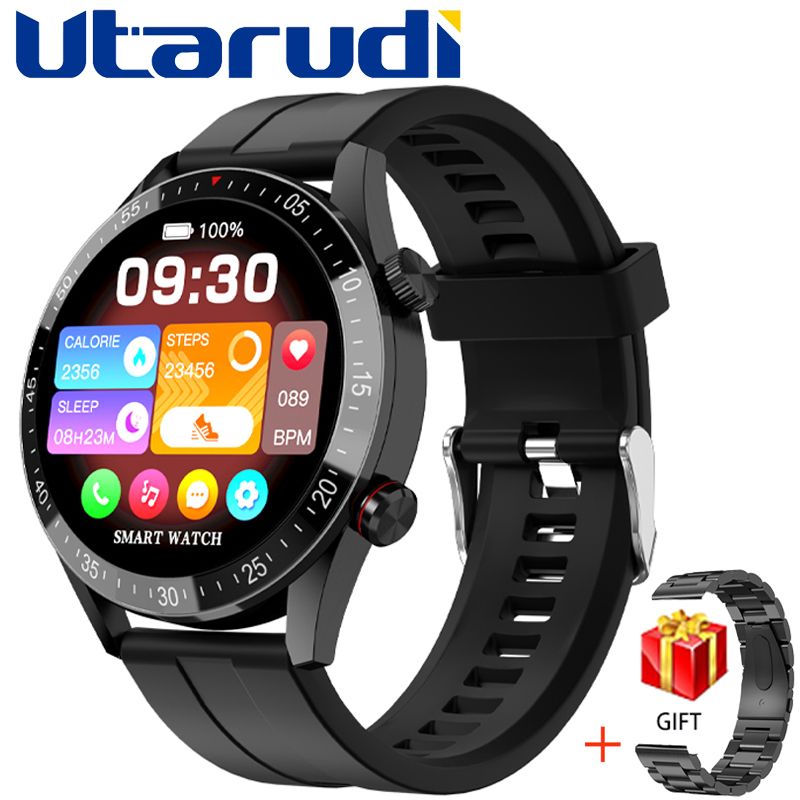 Utarudi H5 Smart Watch IP68 Waterproof 1.43''Full Touch Trajectory Of Motion HD Screen Sports Fitness Watch IP68 Waterproof Bluetooth Smart Watch