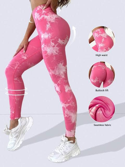 Tie Dye Pattern Print Women Workout Gym Fitness Leggings One Size Fits All Breathable Lightweight Soft Quick Dry Figure Shaping Sculpts High Waist Tummy Control Yoga Gym Running Athleisure Leggings
