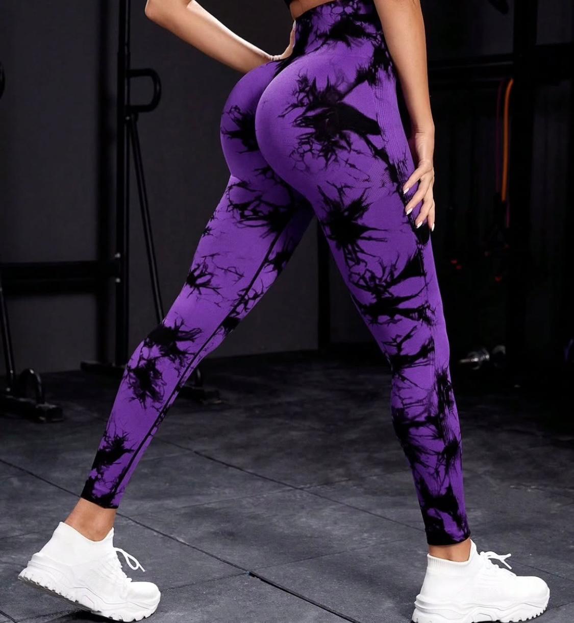 Tie Dye Pattern Print Women Workout Gym Fitness Leggings One Size Fits All Breathable Lightweight Soft Quick Dry Figure Shaping Sculpts High Waist Tummy Control Yoga Gym Running Athleisure Leggings