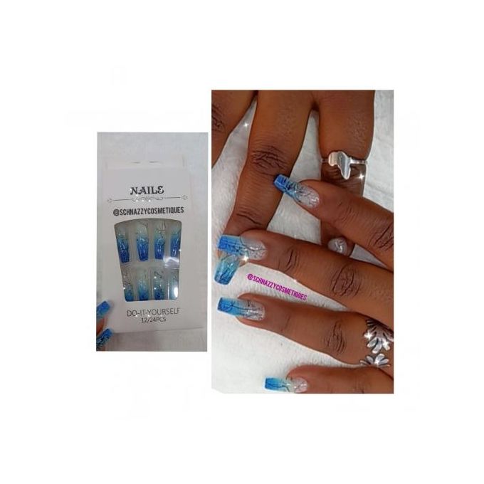 24 pcs Pattern Long Luxury Press On Ballerina Coffin Nails Acrylic Stickons + Application Glue (1 Pack) Long Luxury Press On Ballerina Coffin Nails Acrylic Stickons Pressons False Faux Manicure Nails