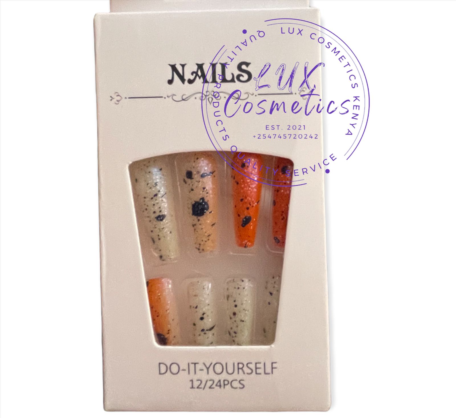 24 pcs Floral Long Luxury Press On Ballerina Coffin Nails Acrylic Stickons + Application Glue (1 Pack) Long Luxury Press On Ballerina Coffin Nails Acrylic Stickons Pressons False Faux Manicure Nails