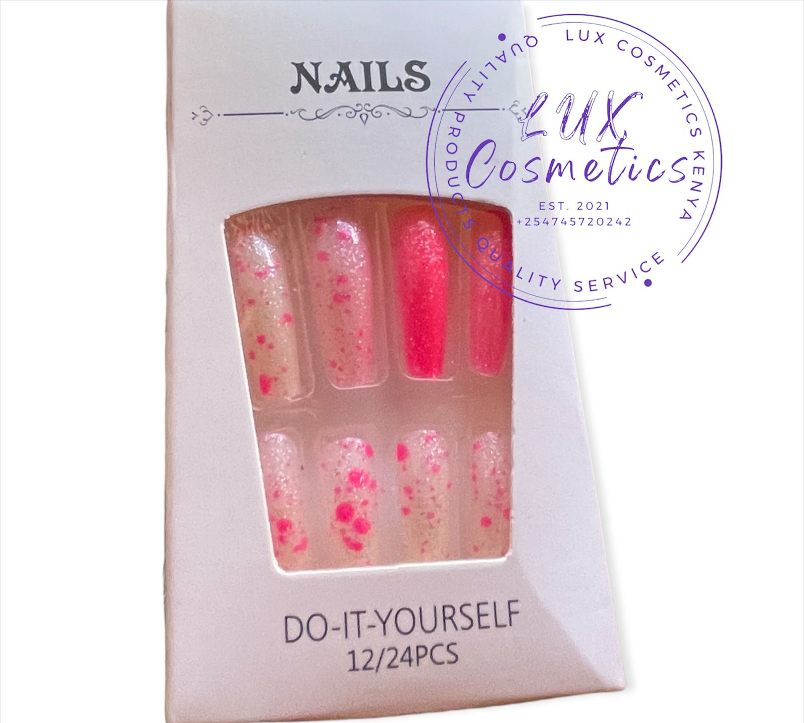 24 pcs Floral Long Luxury Press On Ballerina Coffin Nails Acrylic Stickons + Application Glue (1 Pack) Long Luxury Press On Ballerina Coffin Nails Acrylic Stickons Pressons False Faux Manicure Nails