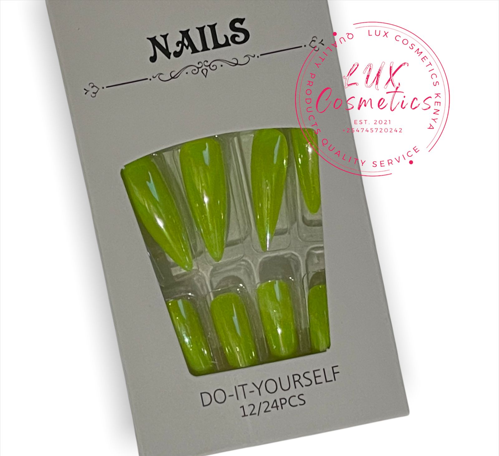 24 pcs Stiletto Long Luxury Press On New Age Cool Nails Acrylic Stickons + Application Glue (1 Pack) Long Luxury Press On Ballerina Coffin Nails Acrylic Stickons Pressons False Faux Manicure Nails