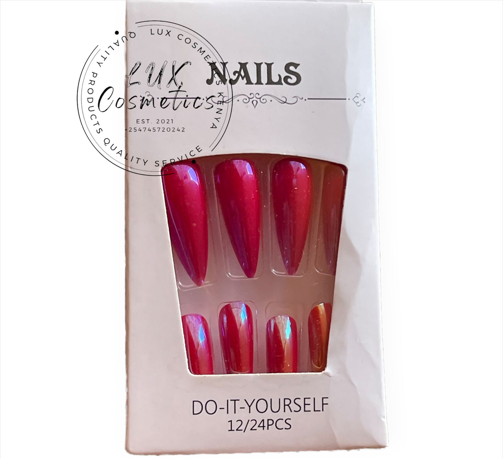 24 pcs Stiletto Long Luxury Press On New Age Cool Nails Acrylic Stickons + Application Glue (1 Pack) Long Luxury Press On Ballerina Coffin Nails Acrylic Stickons Pressons False Faux Manicure Nails