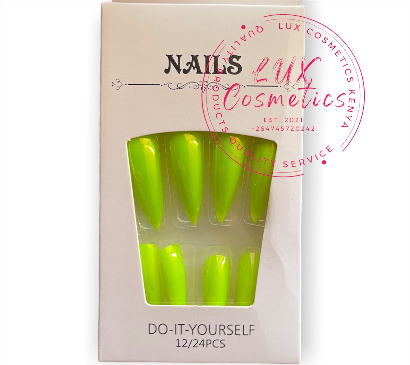 24 pcs Stiletto Long Luxury Press On New Age Cool Nails Acrylic Stickons + Application Glue (1 Pack) Long Luxury Press On Ballerina Coffin Nails Acrylic Stickons Pressons False Faux Manicure Nails