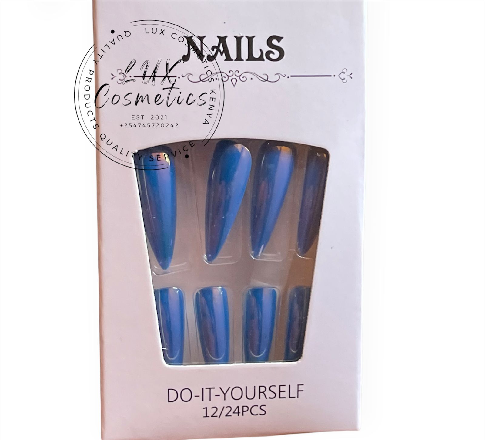 24 pcs Stiletto Long Luxury Press On New Age Cool Nails Acrylic Stickons + Application Glue (1 Pack) Long Luxury Press On Ballerina Coffin Nails Acrylic Stickons Pressons False Faux Manicure Nails