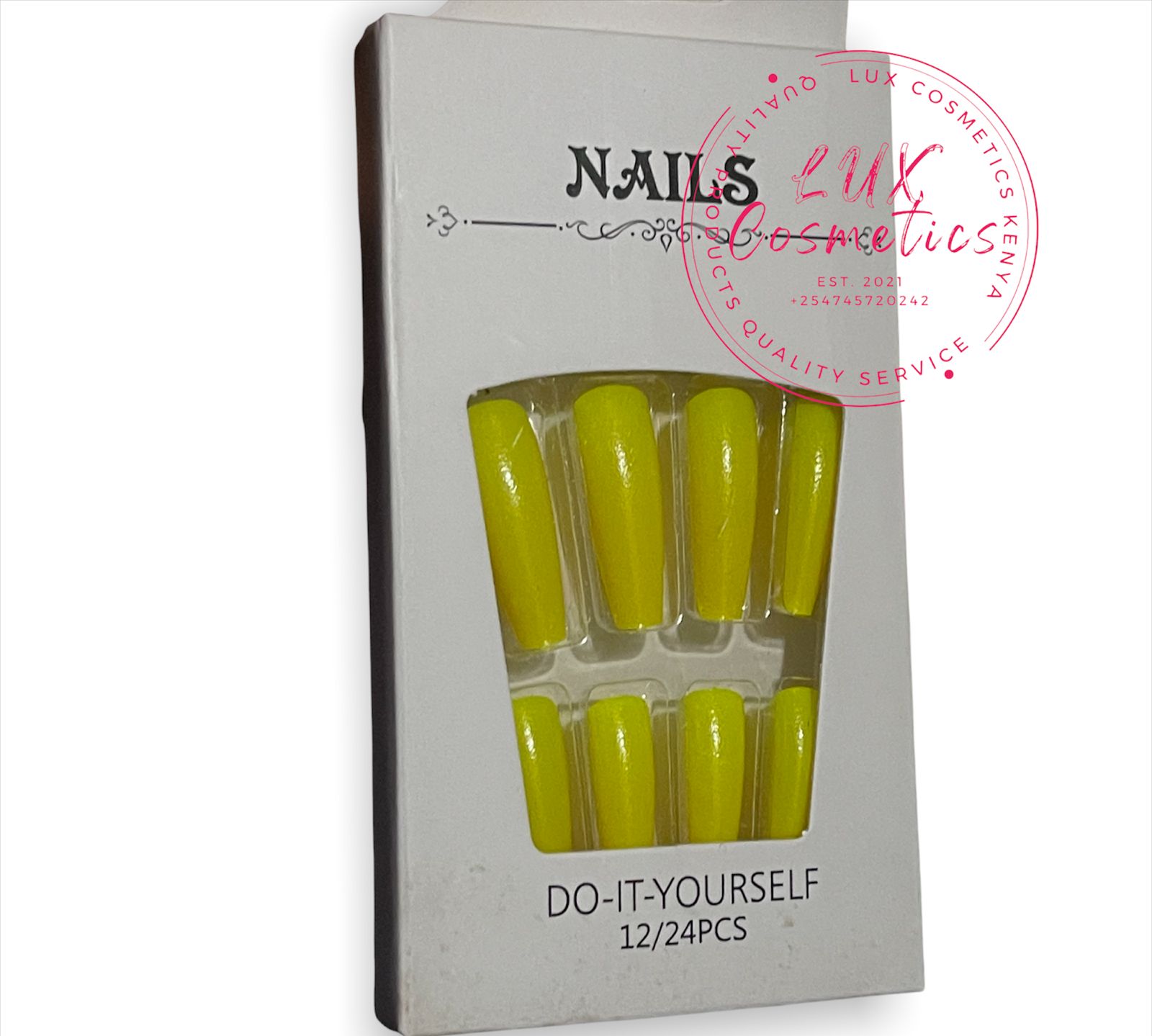 24 pcs Coffin Shape Long Luxury Press On New Age Cool Nails Acrylic Stickons + Application Glue (1 Pack) Long Luxury Press On Ballerina Coffin Nails Acrylic Stickons Pressons False Faux Manicure Nails