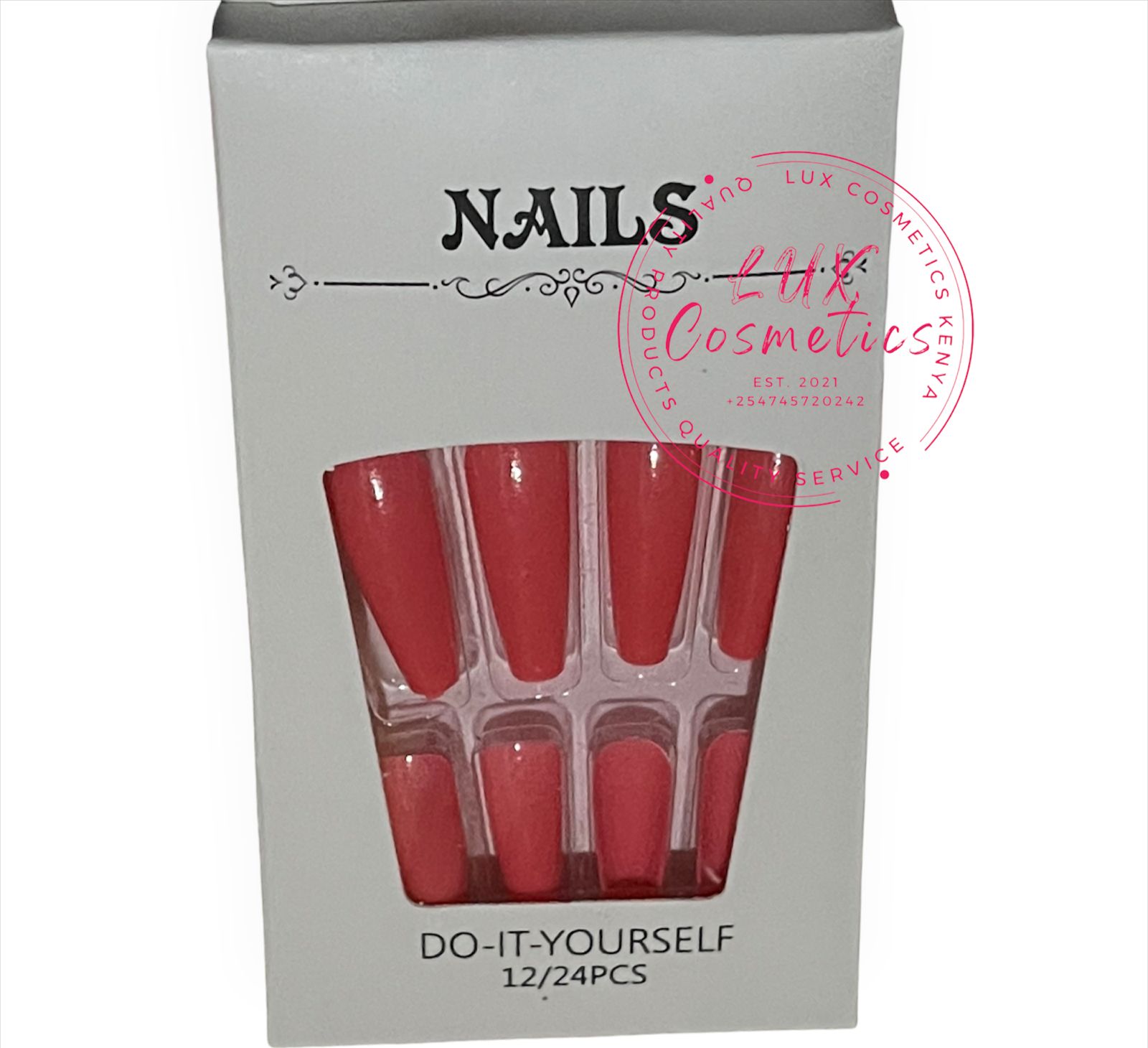 24 pcs Coffin Shape Long Luxury Press On New Age Cool Nails Acrylic Stickons + Application Glue (1 Pack) Long Luxury Press On Ballerina Coffin Nails Acrylic Stickons Pressons False Faux Manicure Nails