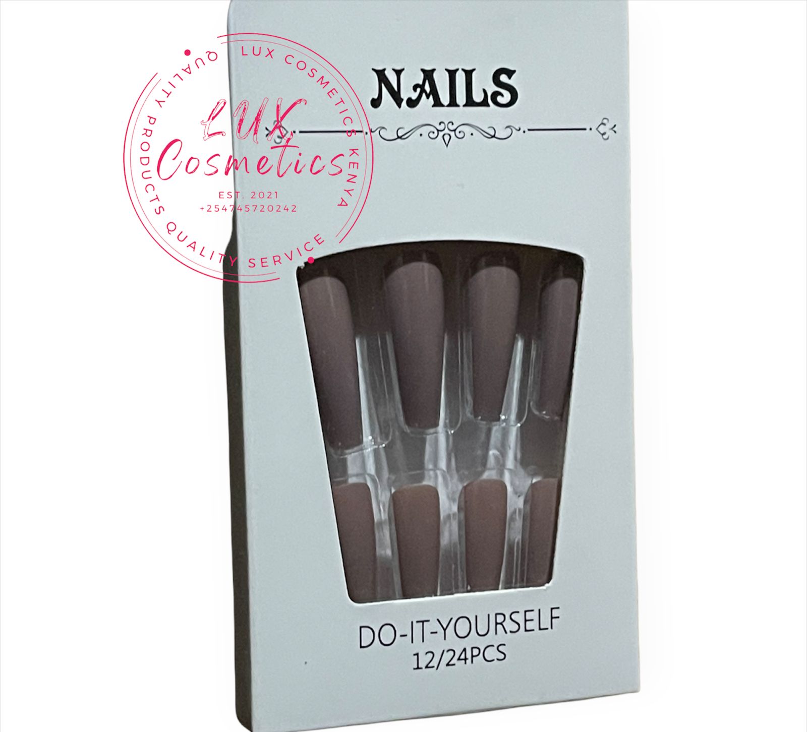 24 pcs Coffin Shape Long Luxury Press On New Age Cool Nails Acrylic Stickons + Application Glue (1 Pack) Long Luxury Press On Ballerina Coffin Nails Acrylic Stickons Pressons False Faux Manicure Nails