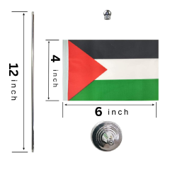 Detachable Palestine Flag With Stand And Base – Table Top – Size: 4 inch X 6 inch (10 cm X 15cm)