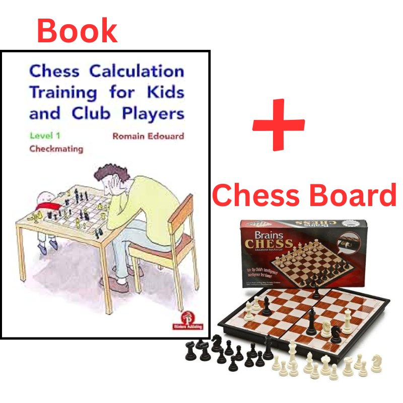 "Chess Calculation Training for Kids and Club Players" Book By Romain Edouard + Chess Board