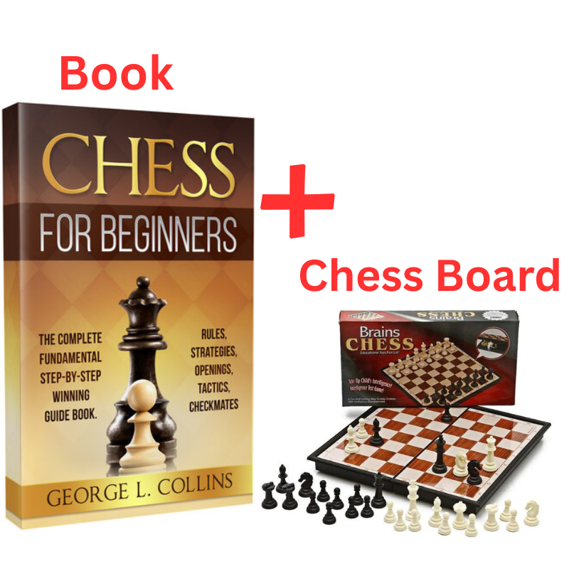 "Chess for Beginners" Book By George L. Collins + Chess Board