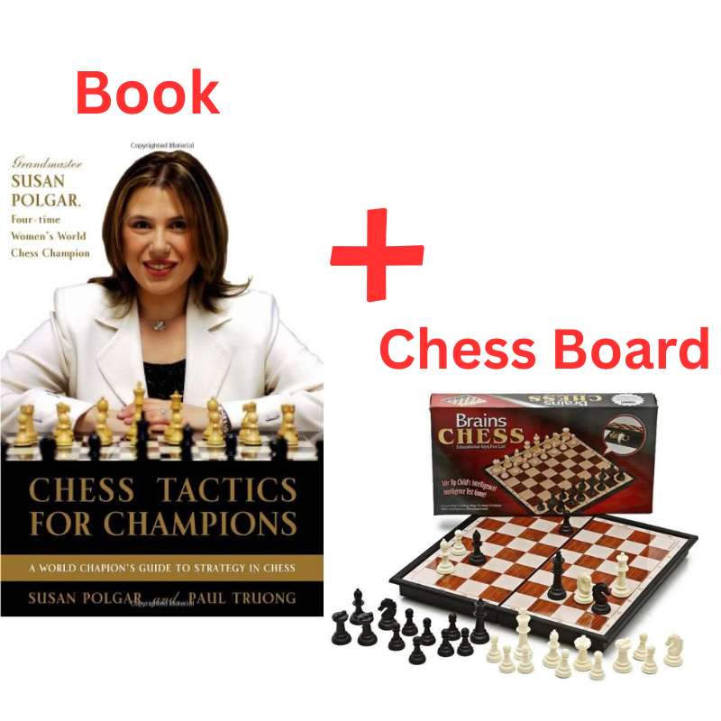 Chess Tactics for Champions" Book By Susan Polgar & Paul Truong + Chess Board