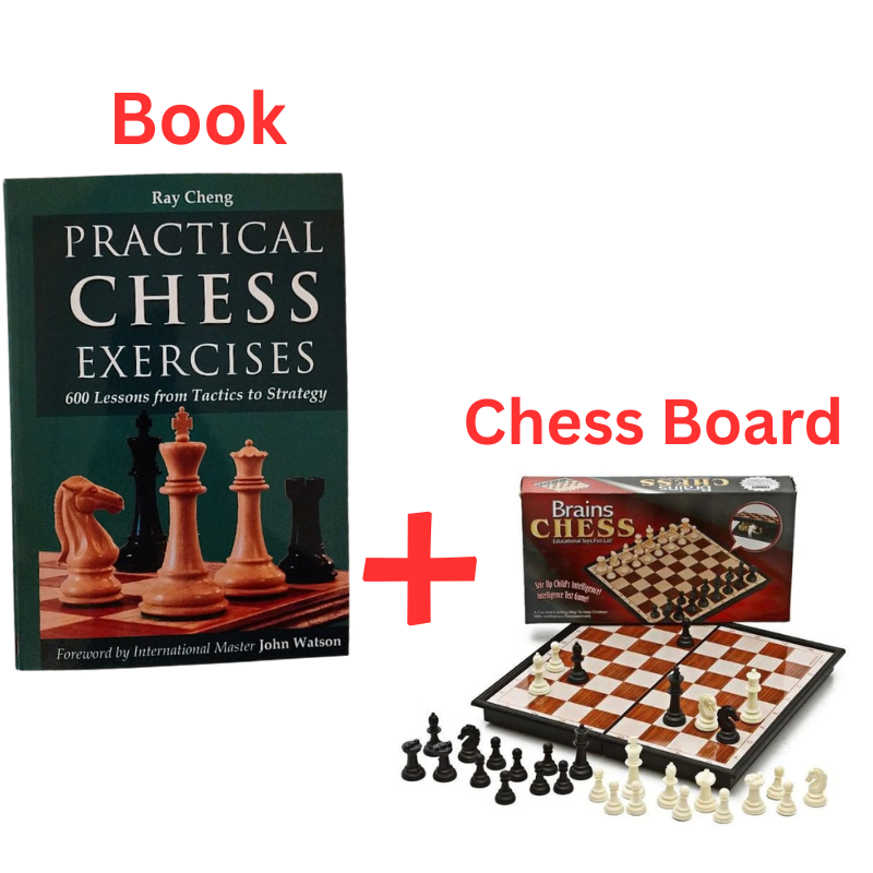 "Practical Chess Exercises" Book By Ray Cheng + Chess Board