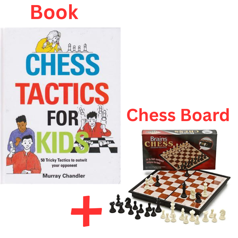 "Chess Tactics for Kids" Book By Murray Chandler + Chess Board
