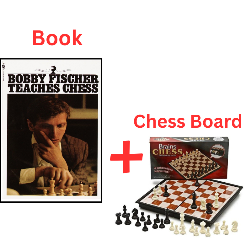 "Bobby Fischer Teaches Chess" Book By Bobby Fischer + Chess Board