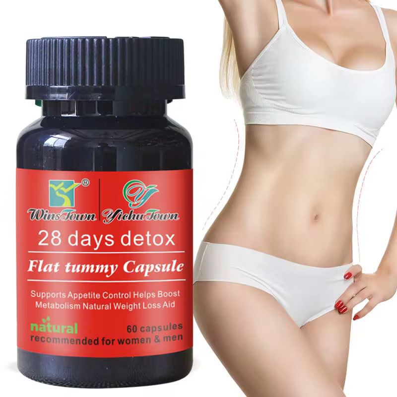 28 Days Detox Flat Tummy Capsules Supports Detoxification, Burns Belly Fat, Aids Weight Loss, Boosts Energy, Natural Herbal Ingredients