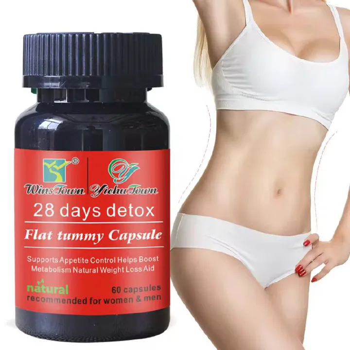 28 Days Detox Flat Tummy Capsules Supports Detoxification, Burns Belly Fat, Aids Weight Loss, Boosts Energy, Natural Herbal Ingredients