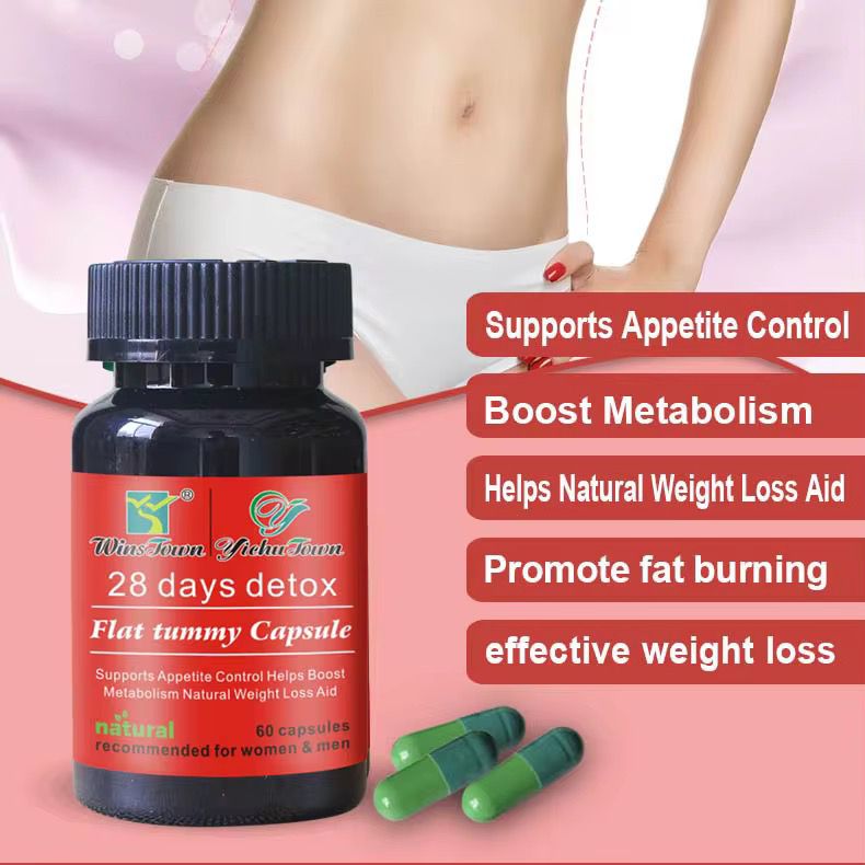 28 Days Detox Flat Tummy Capsules Supports Detoxification, Burns Belly Fat, Aids Weight Loss, Boosts Energy, Natural Herbal Ingredients