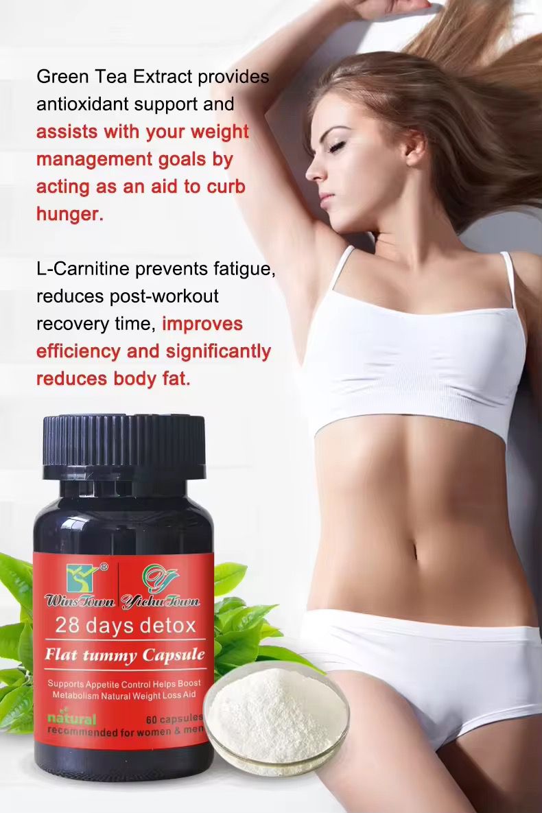 28 Days Detox Flat Tummy Capsules Supports Detoxification, Burns Belly Fat, Aids Weight Loss, Boosts Energy, Natural Herbal Ingredients