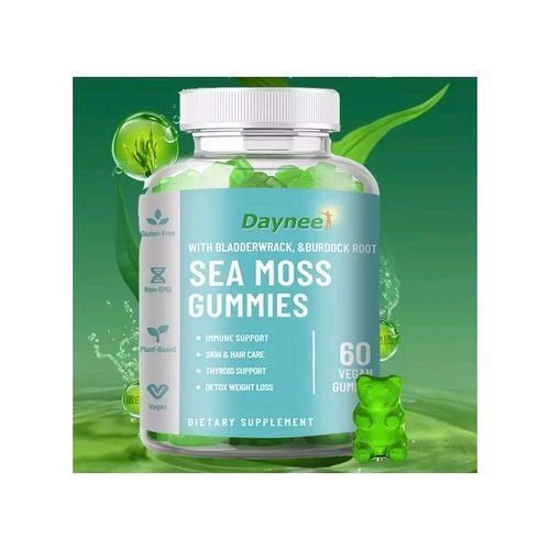 Daynee Organic Sea Moss Gummies - 60 Pcs For Thyroid Health Weight Management Improve Immune Supplement Gummy Bladderwrack Burdock Root Irish sea Moss
