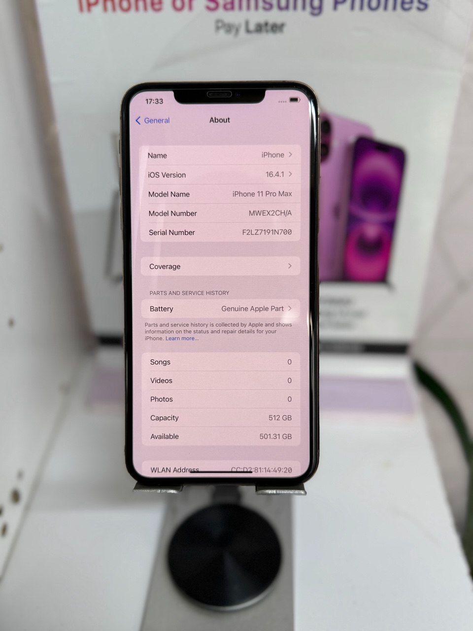 IPHONE 11 PRO MAX 512GB Face ID BATTERY HEALTH 82% TRUETONE ENABLED 4G WITH ESIM CLEAN AS NEW.