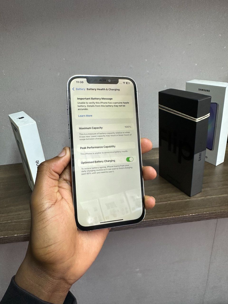 New IPHONE 12 PRO MAX IN GOLD WITH 256GB OF STORAGE. A 6.7-INCH SUPER RETINA XDR DISPLAY A PERFECTLY WORKING FACE ID AND TRUETONE ENABLED 100% BATTERY CAPACITY.