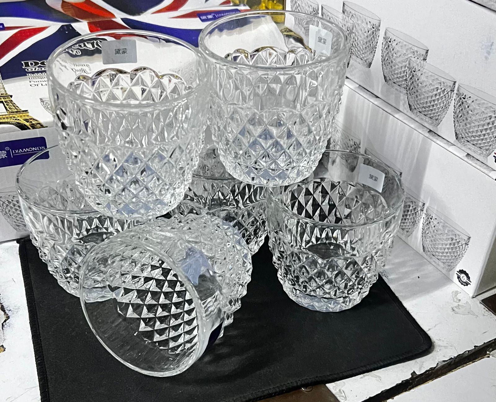 6 pc classy whiskey kitchen/restaurant glasses