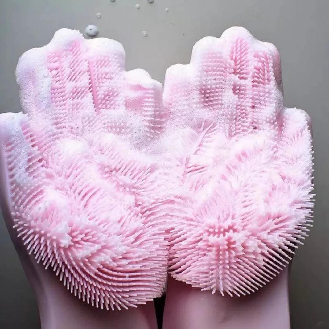 Dishwashing Cleaning Gloves Silicone Rubber Sponge Glove Household Scrubber Kitchen Clean Tools Dropshipping Kitchen