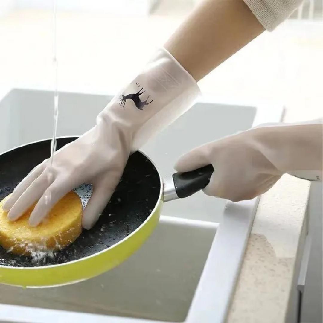 Dishwashing Cleaning Gloves Silicone Rubber Sponge Glove Household Scrubber Kitchen Clean Tools Dropshipping Kitchen