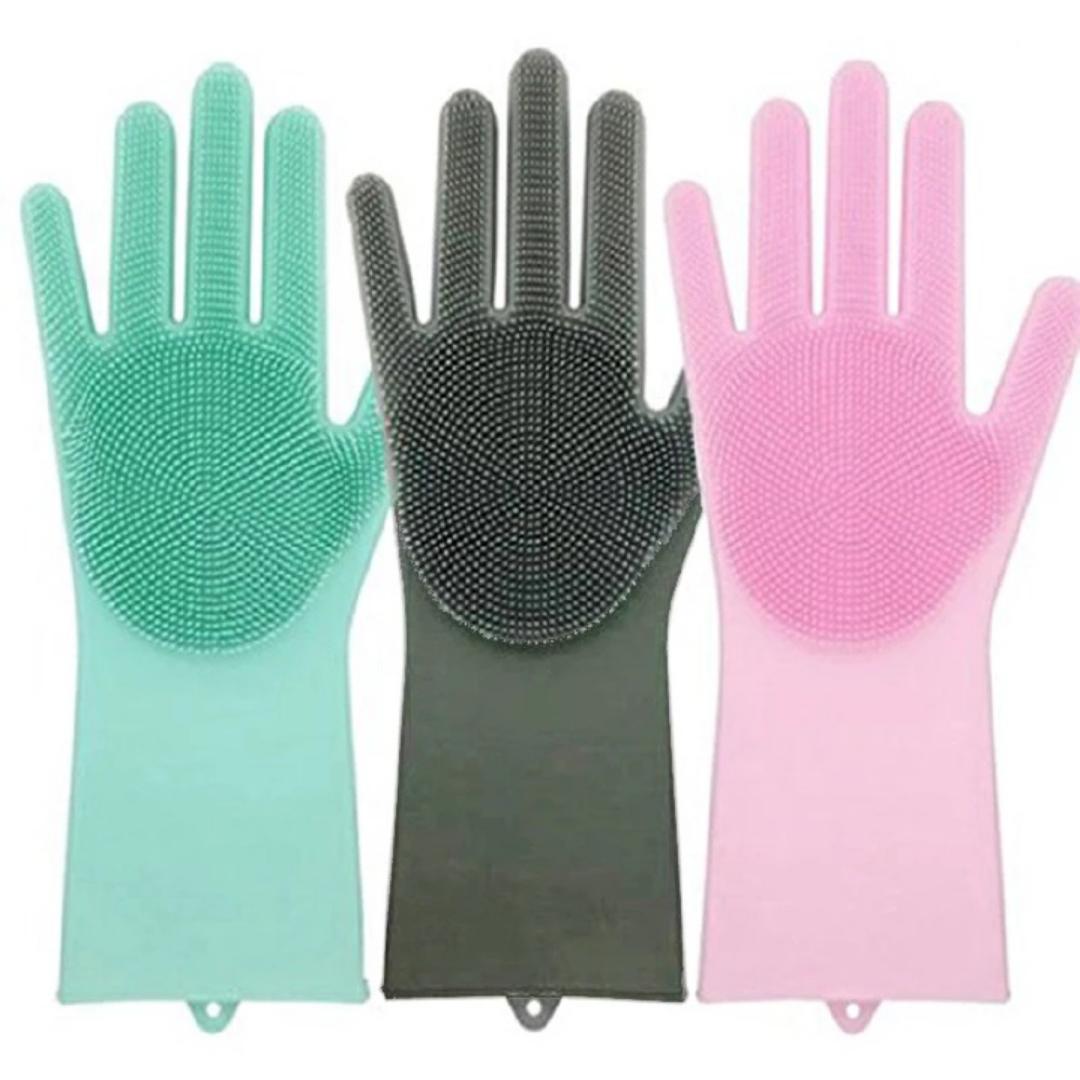 Dishwashing Cleaning Gloves Silicone Rubber Sponge Glove Household Scrubber Kitchen Clean Tools Dropshipping Kitchen
