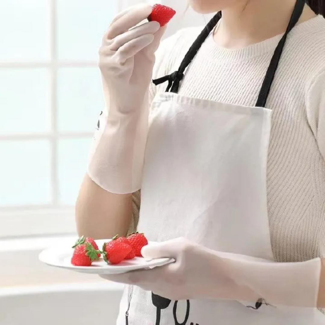 Dishwashing Cleaning Gloves Silicone Rubber Sponge Glove Household Scrubber Kitchen Clean Tools Dropshipping Kitchen